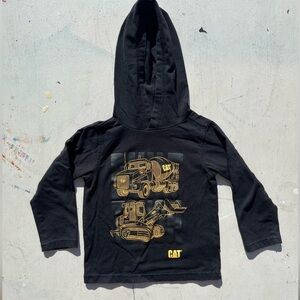 Kid's CAT Hoodie Black Spell-Out 3T Outdoor Camping Hike Logo Tractor Equipment